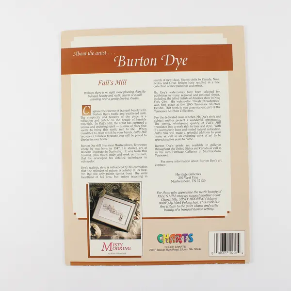 Burton Dye Fall's Mill Cross Stitch Pattern Vol 10201 1990