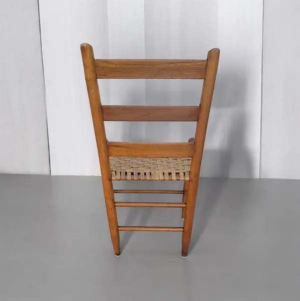 Antique Chair Farmhouse Shaker Ladder Back Woven Splint Seat - Local Pickup Only