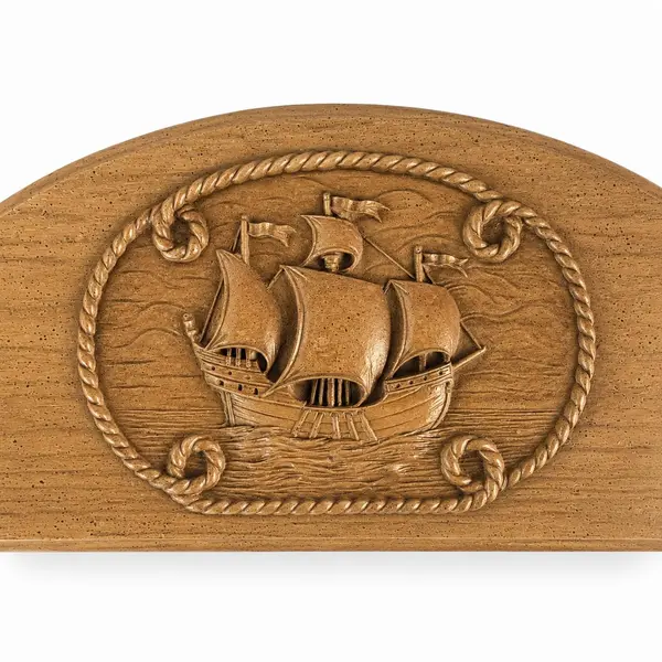 Nautical Wood Wall Mirror Arched Top Ship  Galleon Beach Decor - Local Pickup