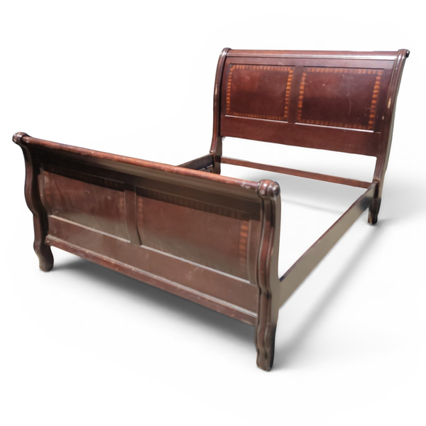 Grand Designs Queen Wood Sleigh Bed Frame Headboard and Footboard - Local Pickup