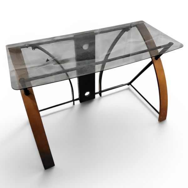 Bell'O Computer Desk With Curved Wood No Keyboard Drawer - Local Pickup Only