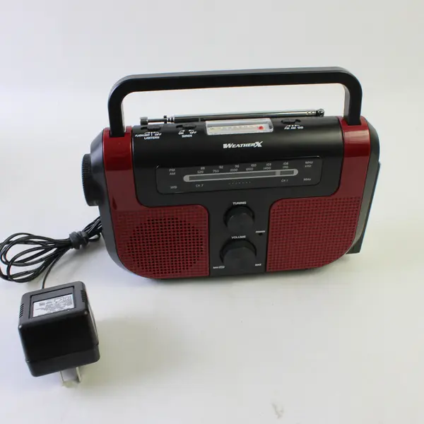 WeatherX WR383R AM/FM Weather Band Radio Flashlight Lantern Hand Crank USB