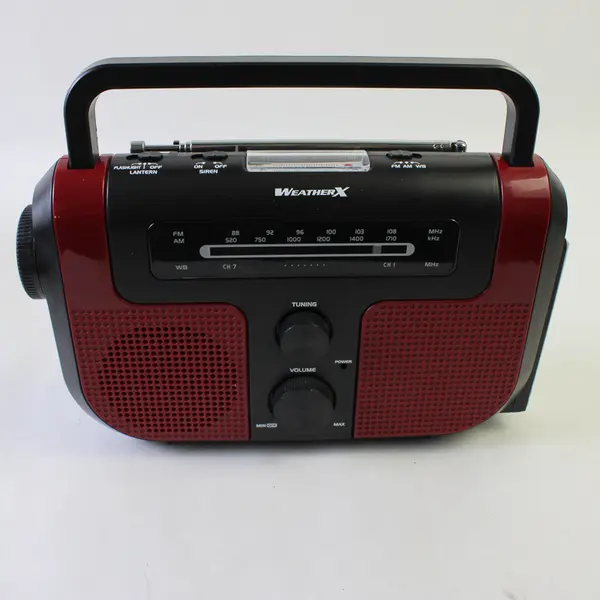 WeatherX WR383R AM/FM Weather Band Radio Flashlight Lantern Hand Crank USB