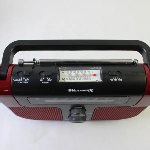 WeatherX WR383R AM/FM Weather Band Radio Flashlight Lantern Hand Crank USB