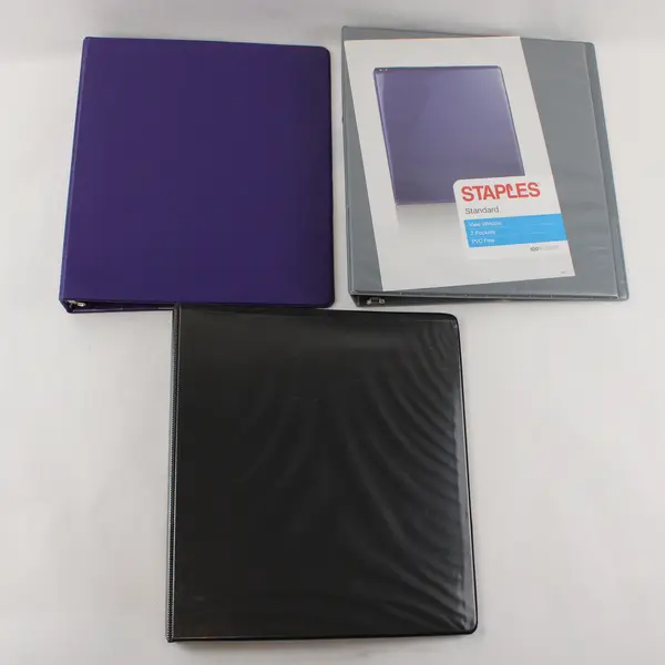 Lot of 3 Staples Cascade Unbranded 3-Ring Binders