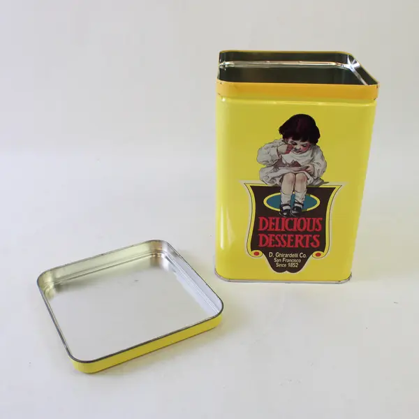 Ghirardelli Semi-Sweet Chocolate Chips Vintage 1996 Metal Tin Collectible