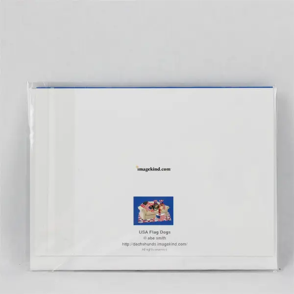 Imagekind USA Flag Dogs Patriotic Dachshund Notecard Unused