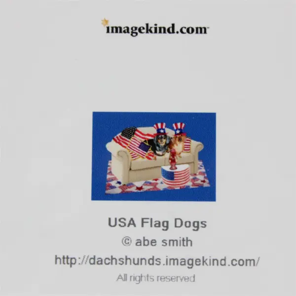 Imagekind USA Flag Dogs Patriotic Dachshund Notecard Unused