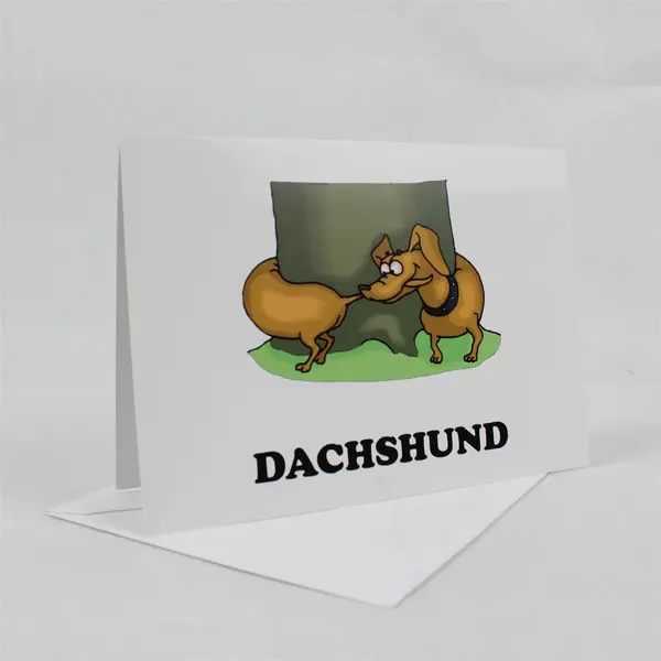 Set of 3 Cafepress Cartoon Dachshund Blank Notecards Unused