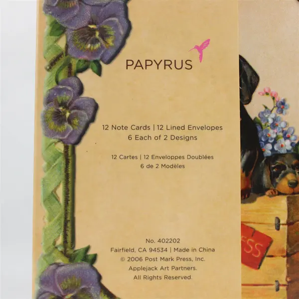 Papyrus Dachshund Dog Blank Notecards 2006 Vintage Partial Set of 9