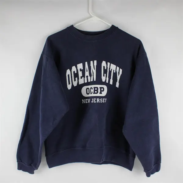 Cotton Deluxe Ocean City New Jersey Navy Sweatshirt Men's Medium
