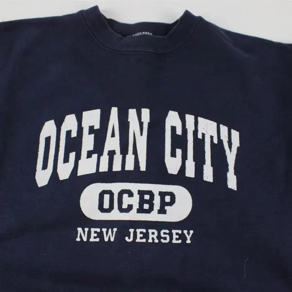 Cotton Deluxe Ocean City New Jersey Navy Sweatshirt Men's Medium