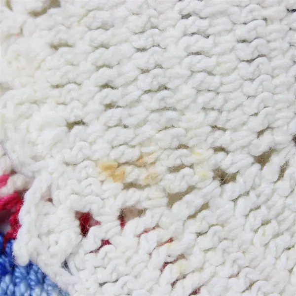 Vintage Handmade Crocheted Off-white Women's Half Apron FLAWED