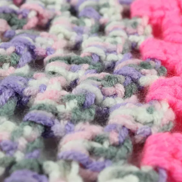 Handmade Pink and Purple Crocheted Throw Blanket Afghan 54" x 56"