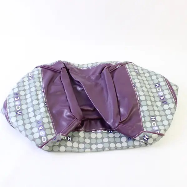 Miche Purple Gray Faux Leather Hope Print Bag Magnetic Closure
