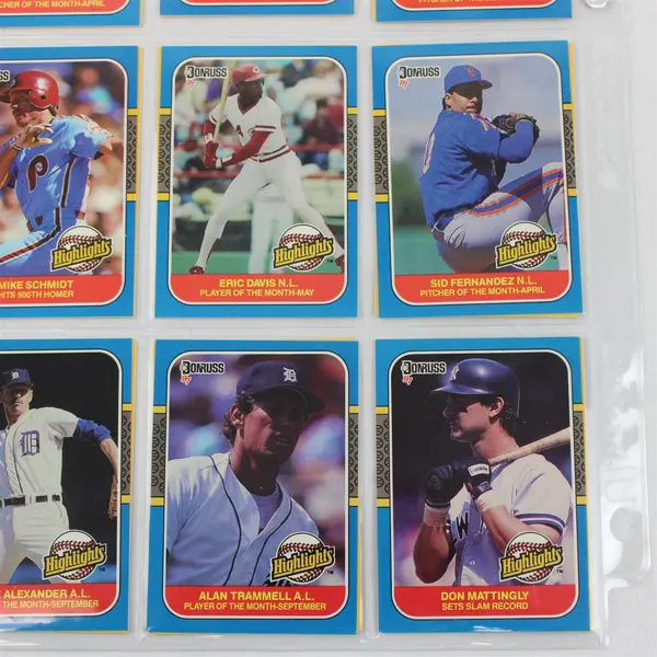 Lot of 52 Donruss Highlights Baseball Trading 1987 Season