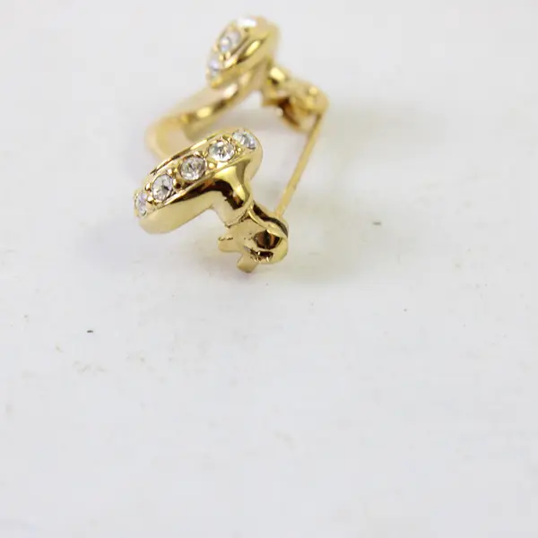 Gold-Tone Initial S Brooch Colorless Rhinestones