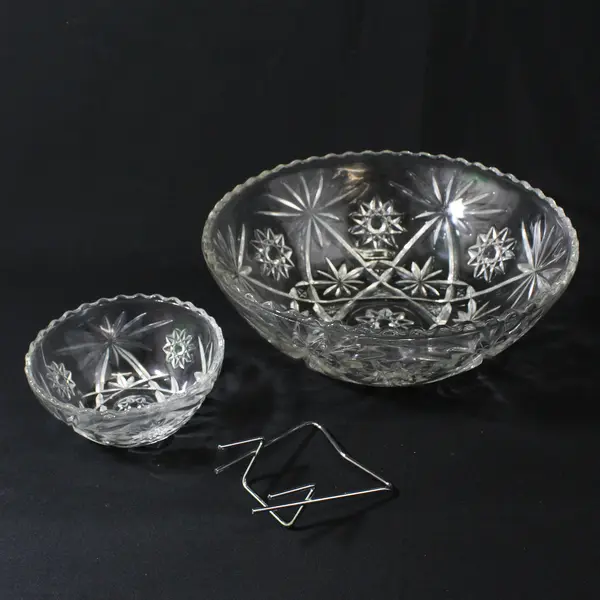 Vintage Anchor Hocking Early American Prescut 3-Piece Chip Dip Set 700/733