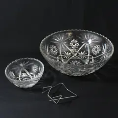 Vintage Anchor Hocking Early American Prescut 3-Piece Chip Dip Set 700/733