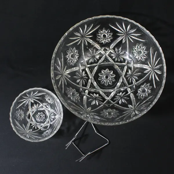 Vintage Anchor Hocking Early American Prescut 3-Piece Chip Dip Set 700/733