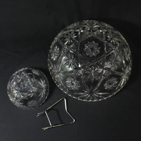 Vintage Anchor Hocking Early American Prescut 3-Piece Chip Dip Set 700/733