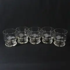 Set of 5 Etched  University Of Oregon Logo Old Fashioned Glasses