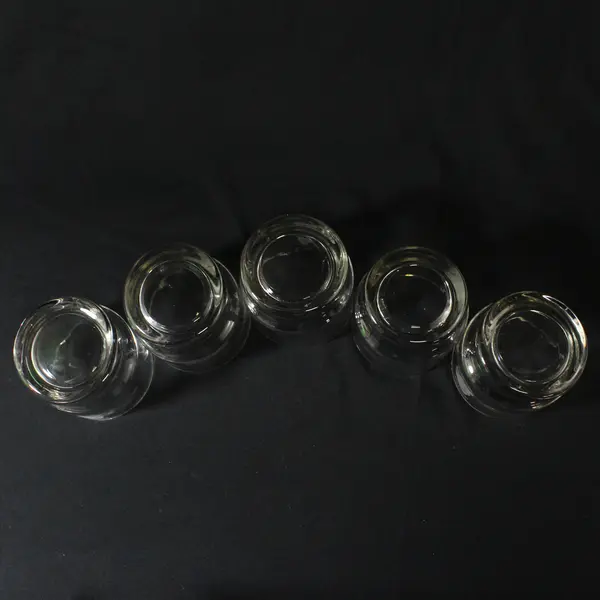 Set of 5 Etched  University Of Oregon Logo Old Fashioned Glasses