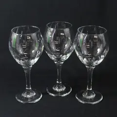 Set Of 3 Libbey Heavy Clear Wine Glasses 7 7/8"