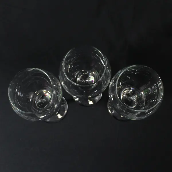 Set Of 3 Libbey Heavy Clear Wine Glasses 7 7/8"