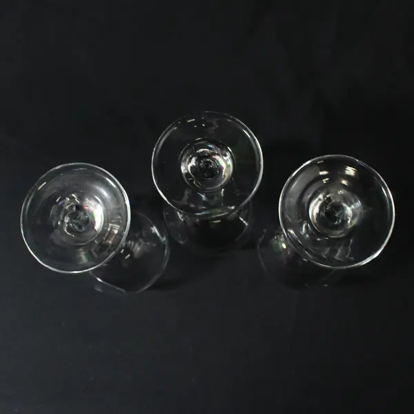 Set Of 3 Libbey Heavy Clear Wine Glasses 7 7/8"