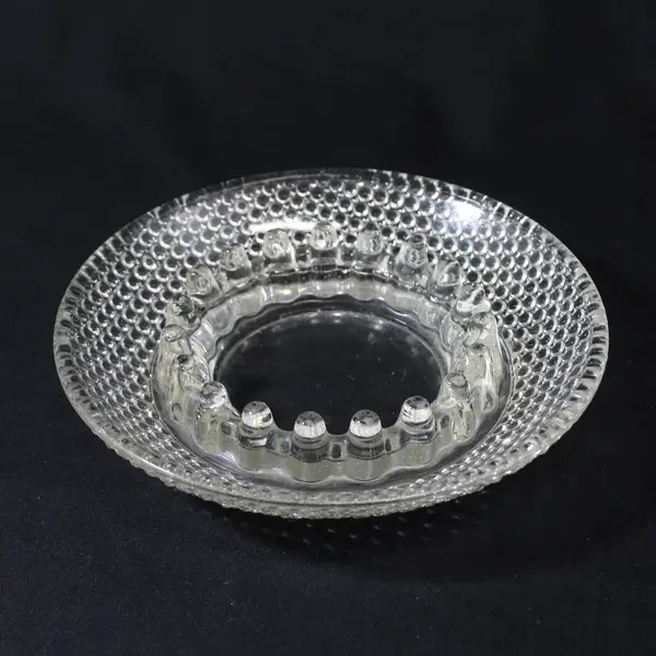 Clear Round Pressed Glass Hobnail Ashtray 6.25"
