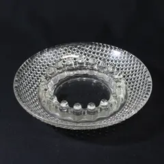 Clear Round Pressed Glass Hobnail Ashtray 6.25"