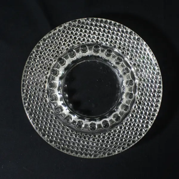 Clear Round Pressed Glass Hobnail Ashtray 6.25"