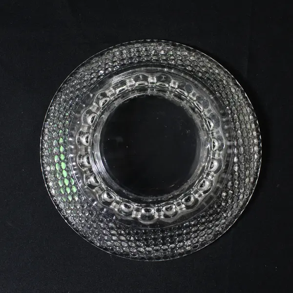 Clear Round Pressed Glass Hobnail Ashtray 6.25"