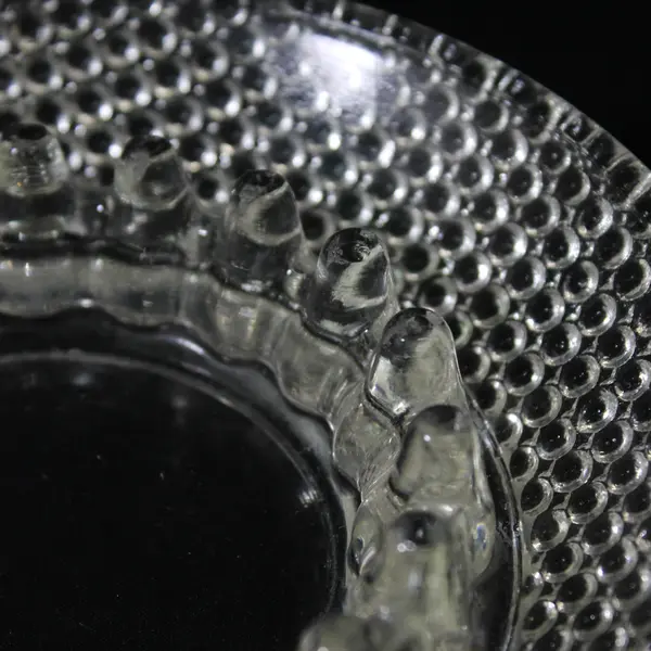 Clear Round Pressed Glass Hobnail Ashtray 6.25"