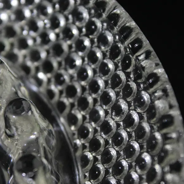 Clear Round Pressed Glass Hobnail Ashtray 6.25"