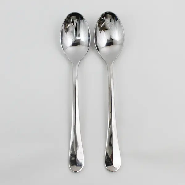 Lot of 2 Gourmet Settings Unknown Pattern 18/C SS Oval Soup Spoons 8.25"
