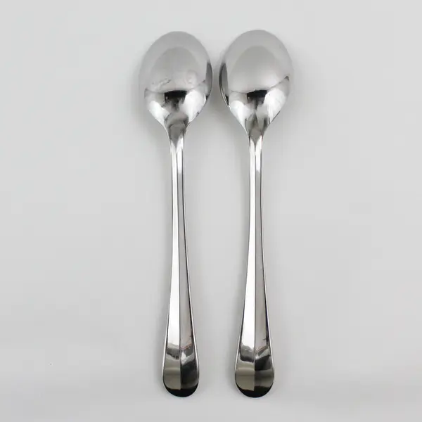 Lot of 2 Gourmet Settings Unknown Pattern 18/C SS Oval Soup Spoons 8.25"