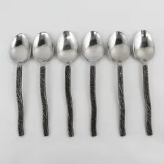 Lot of 6 Gourmet Settings New Wave Pattern 18/8 SS Oval Soup Spoons 7.75"