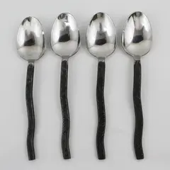 Lot of 4 Gourmet Settings New Wave Pattern 18/8 SS Oval Soup Spoons 7.75"
