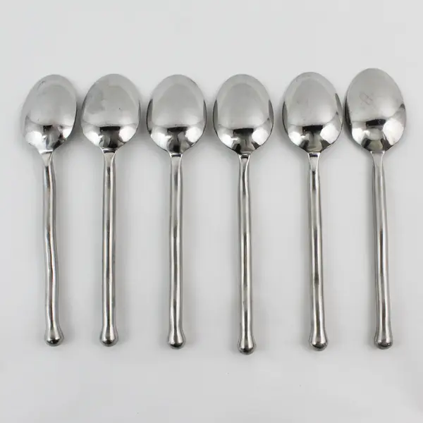 Lot of 6 Gourmet Settings Exotique Platinum Pattern 18/10 SS Oval Soup Spoons 8"