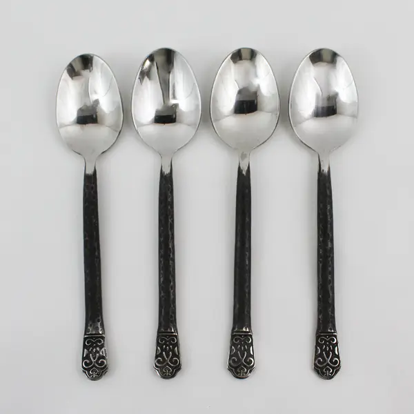 Lot of 4 Gourmet Settings Avalon Barcelona Pattern 18/10 SS Oval Soup Spoons 8"