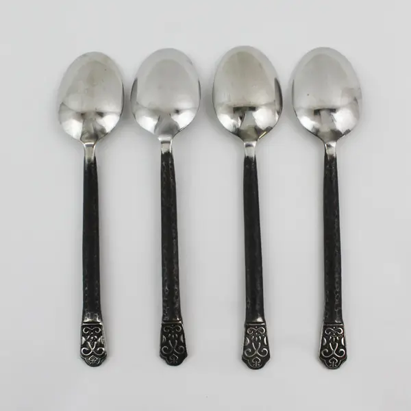 Lot of 4 Gourmet Settings Avalon Barcelona Pattern 18/10 SS Oval Soup Spoons 8"