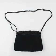 Vintage La Regale Ltd Black Ruffle Detail Small Shoulder Purse 9.5"x7"