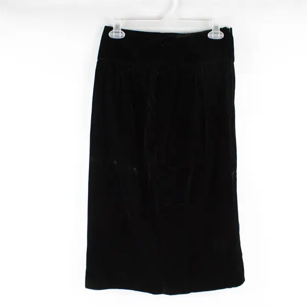 Vintage 80's Scott McClintock Women's Size 8 Black Velvet Midi Pencil Skirt 