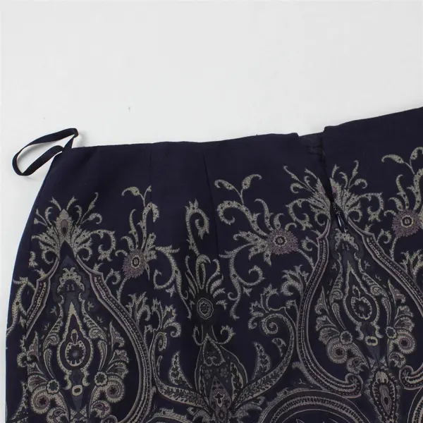 Vtg Talbots Women's 12P Purple Paisley 100% Wool Pencil Skirt