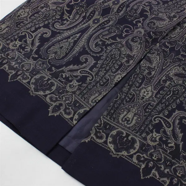 Vtg Talbots Women's 12P Purple Paisley 100% Wool Pencil Skirt