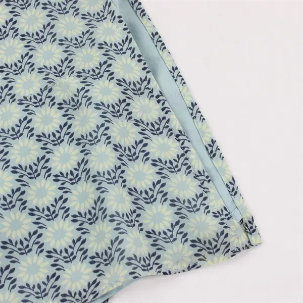 Y2K Caslon Women's M Petite Blue Floral 100% Silk Maxi Skirt