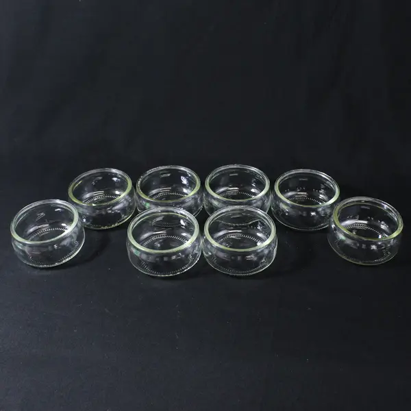 Lot of 8 Clear Glass Creme Brulee Jars