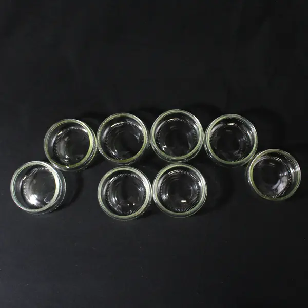 Lot of 8 Clear Glass Creme Brulee Jars